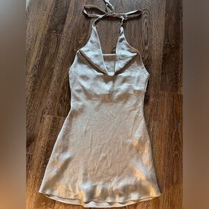 Zara metallic mini dress with
draped detail size xs